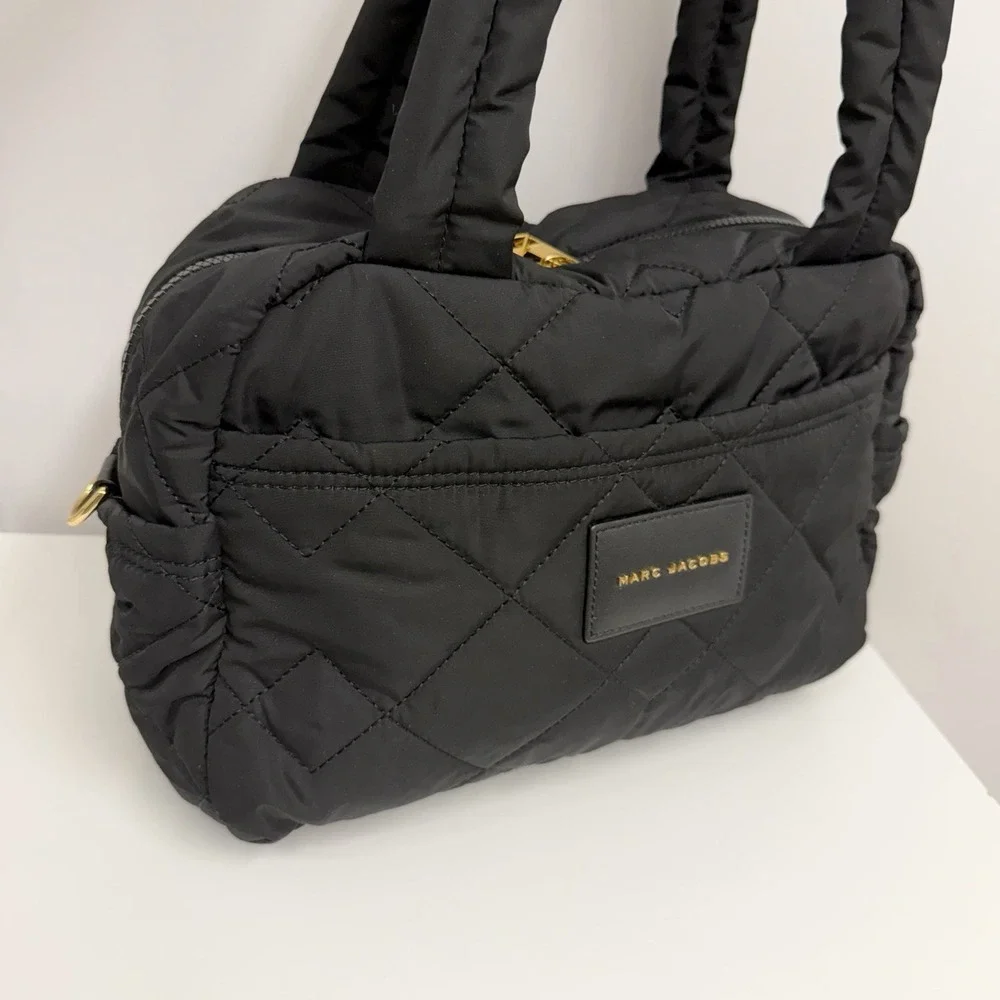 Marc Jacobs Nylon Quilted Tote Bag Cross Body or Shoulder Bag Purse Black